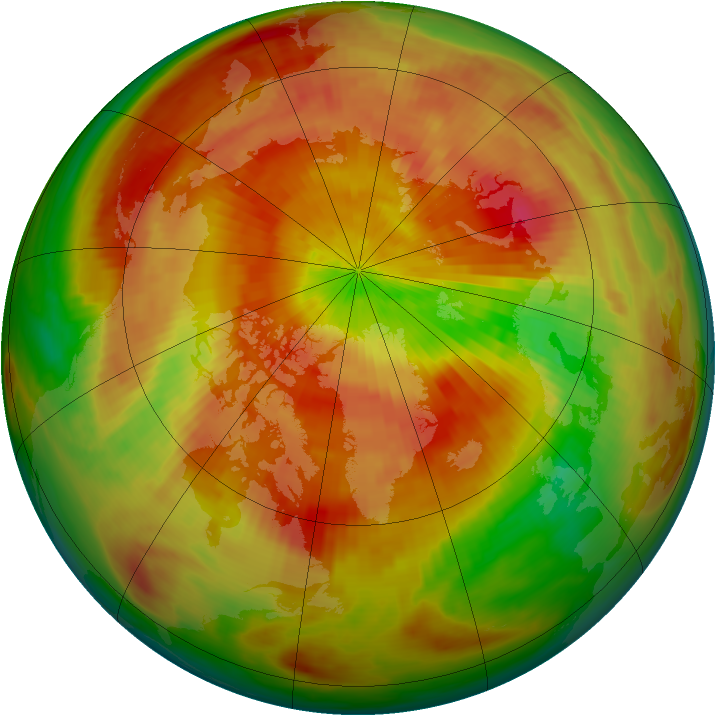 Arctic ozone map for 15 April 1987